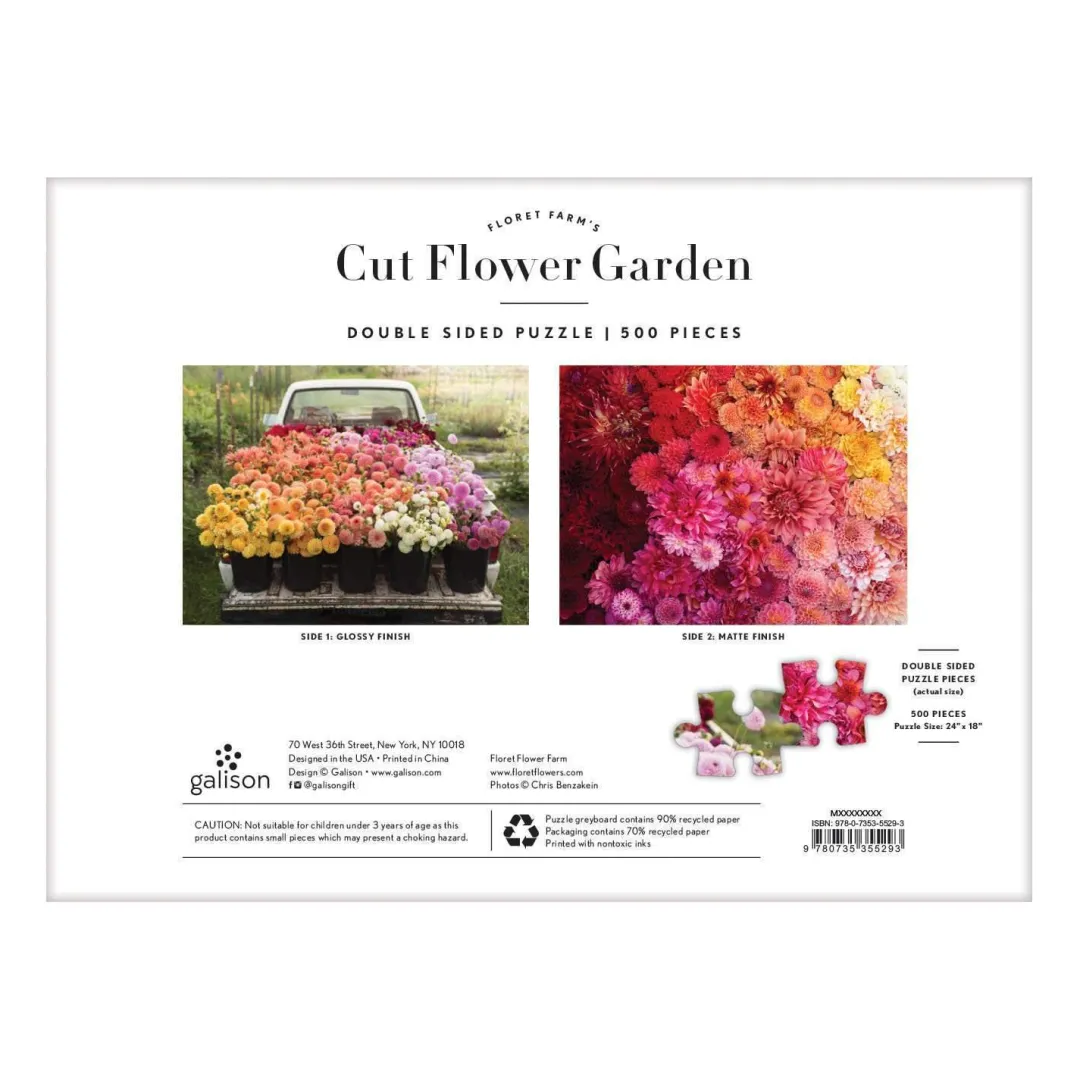 Galison Floret Farm's Cut Flower Garden Double-Sided 500 Piece Jigsaw Puzzle
