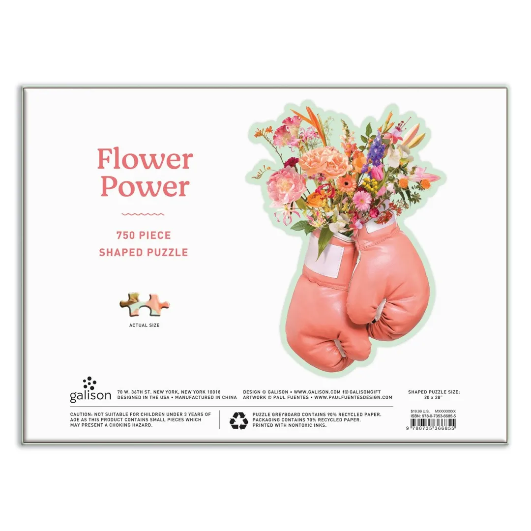 Galison Flower Power 750 Piece Shaped Jigsaw Puzzle