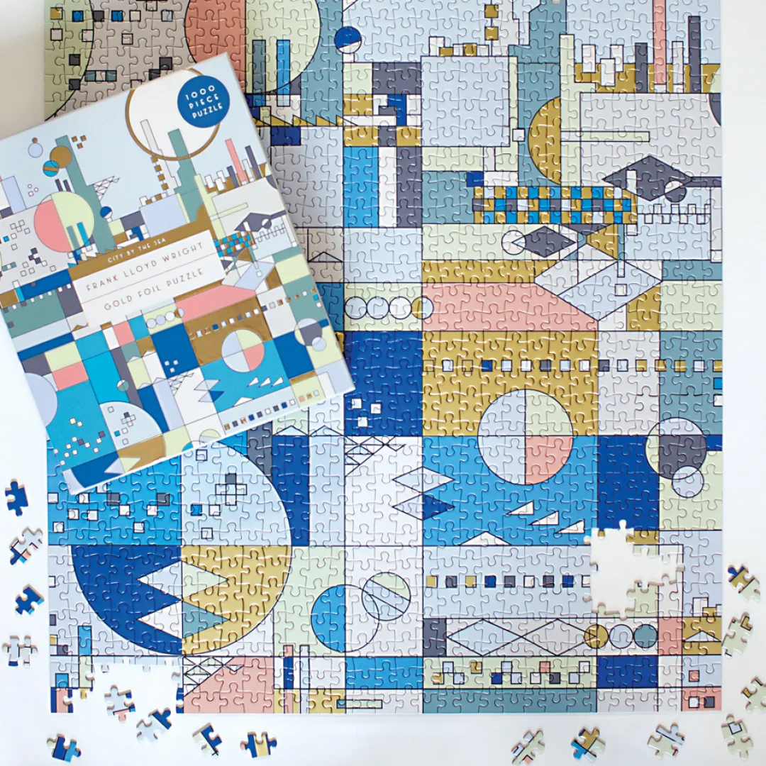 Galison Frank Lloyd Wright City By The Sea 1000 Piece Foil Puzzle