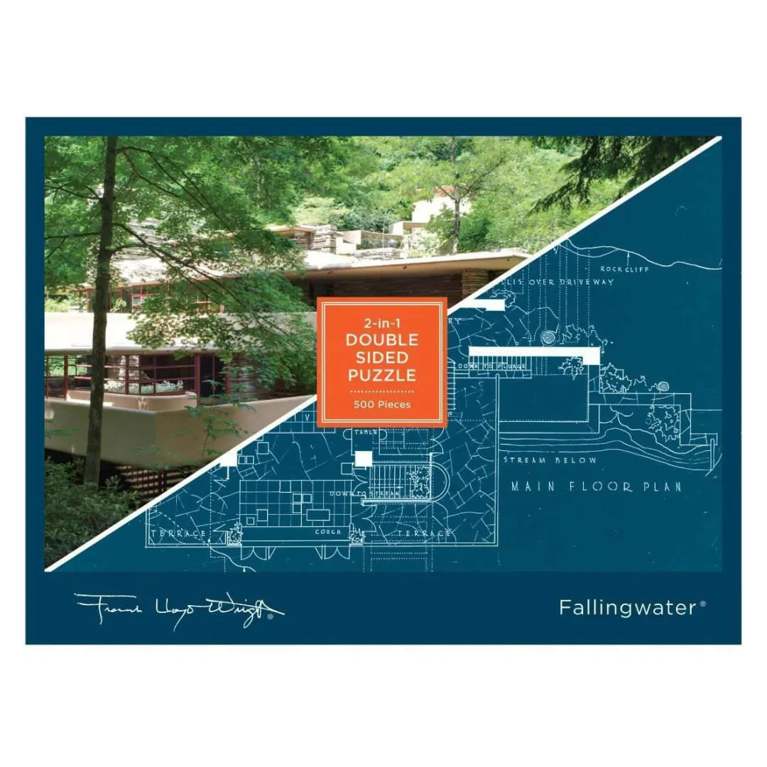 Galison Frank Lloyd Wright Fallingwater Double-Sided 500 Piece Jigsaw Puzzle