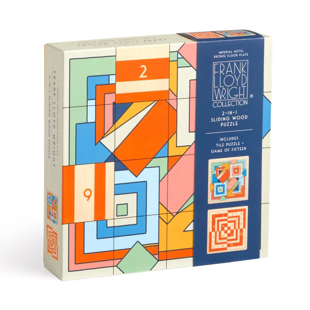Galison Frank Lloyd Wright Imperial Hotel 2-in-1 Sliding Wood Puzzle
