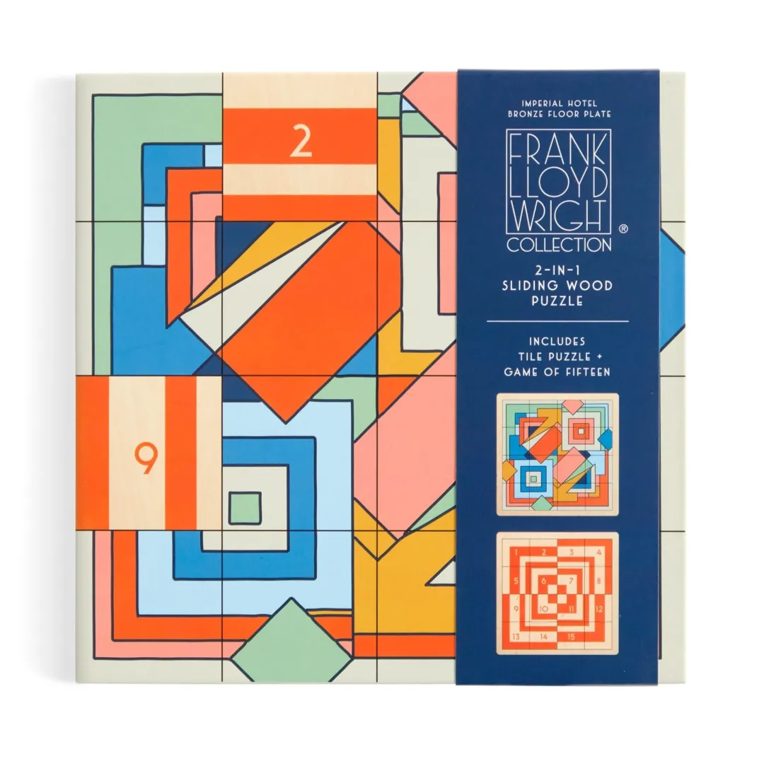 Galison Frank Lloyd Wright Imperial Hotel 2-in-1 Sliding Wood Puzzle