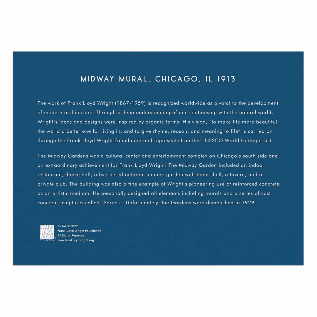 Galison Frank Lloyd Wright Midway Mural 750 Piece Shaped Foil Puzzle