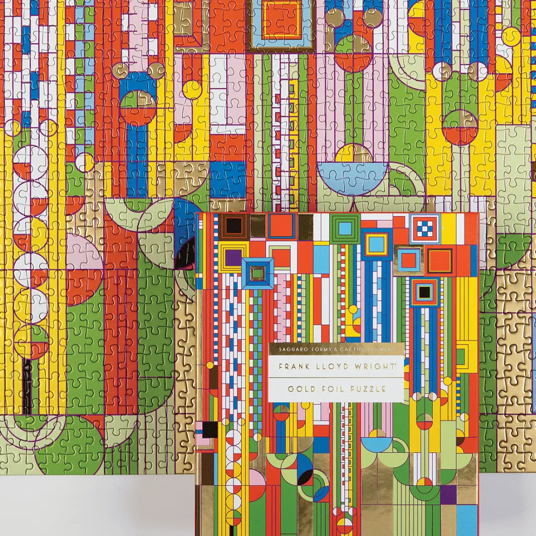 Galison Frank Lloyd Wright Saguaro Cactus And Forms Foil Stamped 1000 Piece Jigsaw Puzzle
