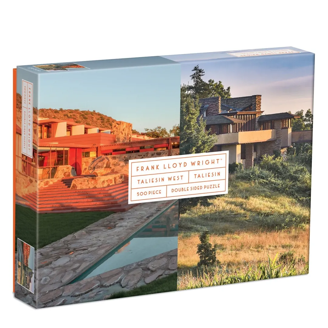 Galison Frank Lloyd Wright Taliesin and Taliesin West Double-Sided 500 Piece Jigsaw Puzzle
