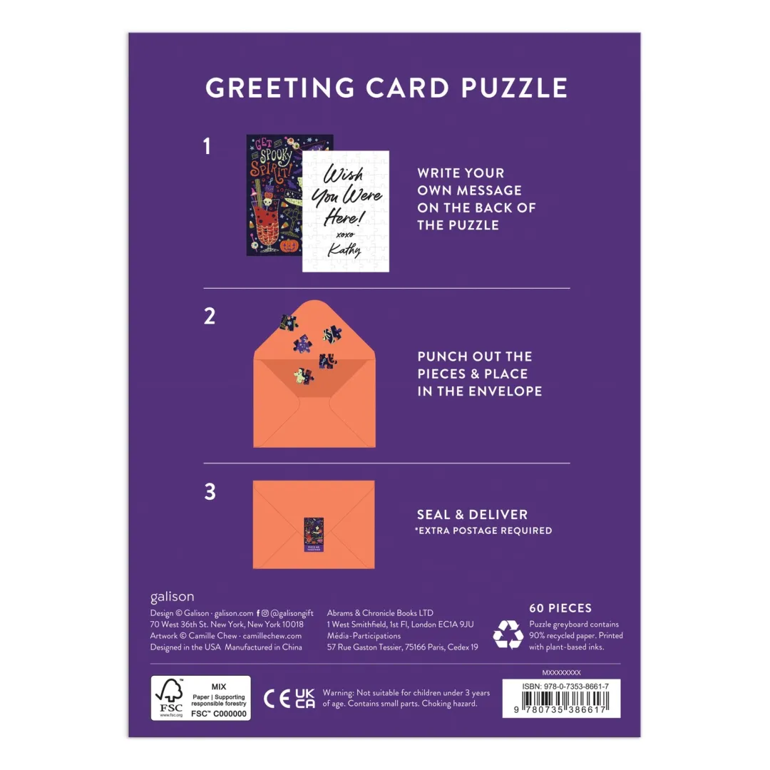 Galison Get into the Spooky Spirit Greeting Card Puzzle