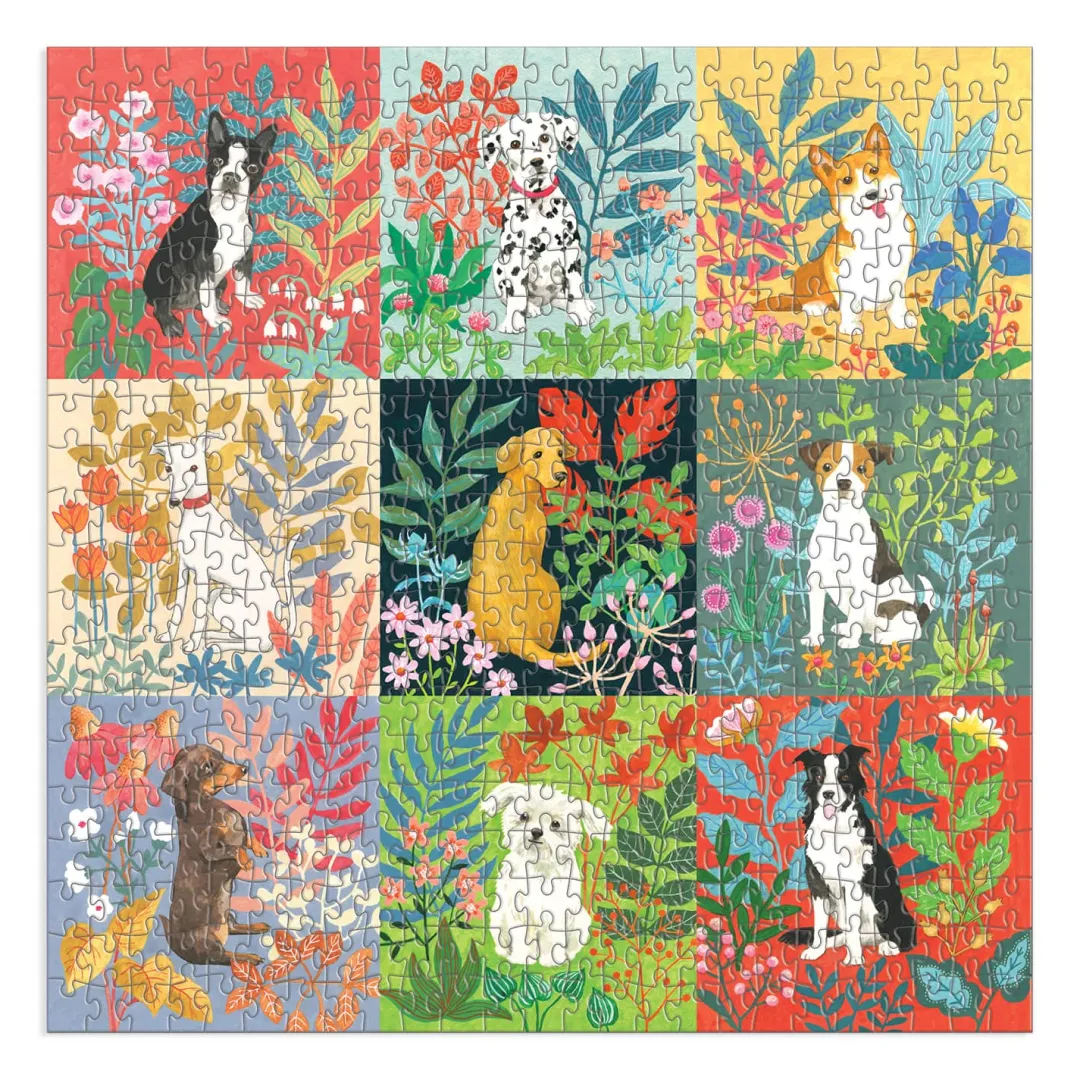 Galison Good Puzzle Co. Dogs and Flowers 500pc Puzzle