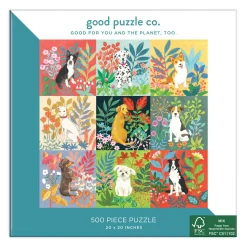 Galison Good Puzzle Co. Dogs and Flowers 500pc Puzzle