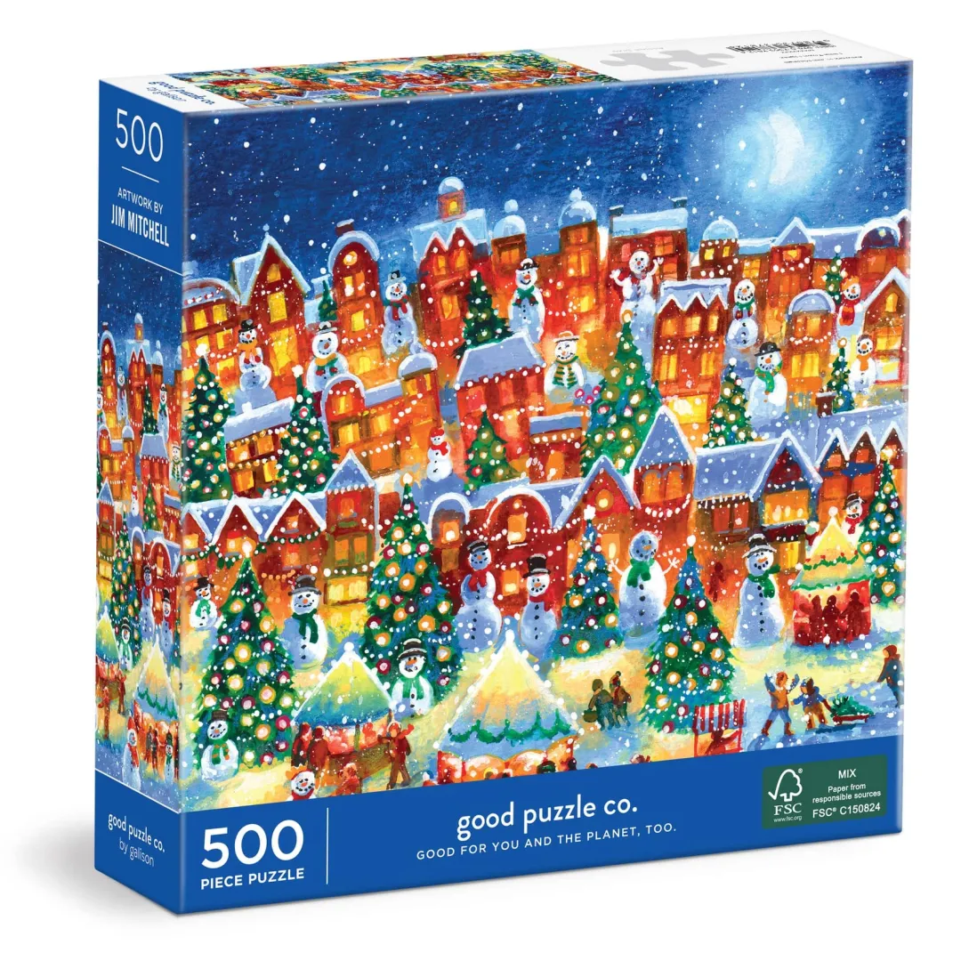 Galison Good Puzzle Co. Little Town Lights 500pc Puzzle