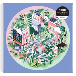 Galison Green City 1000 Piece Round Puzzle
