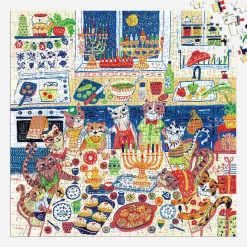 Galison Happy Hanukcats 500 Piece Puzzle