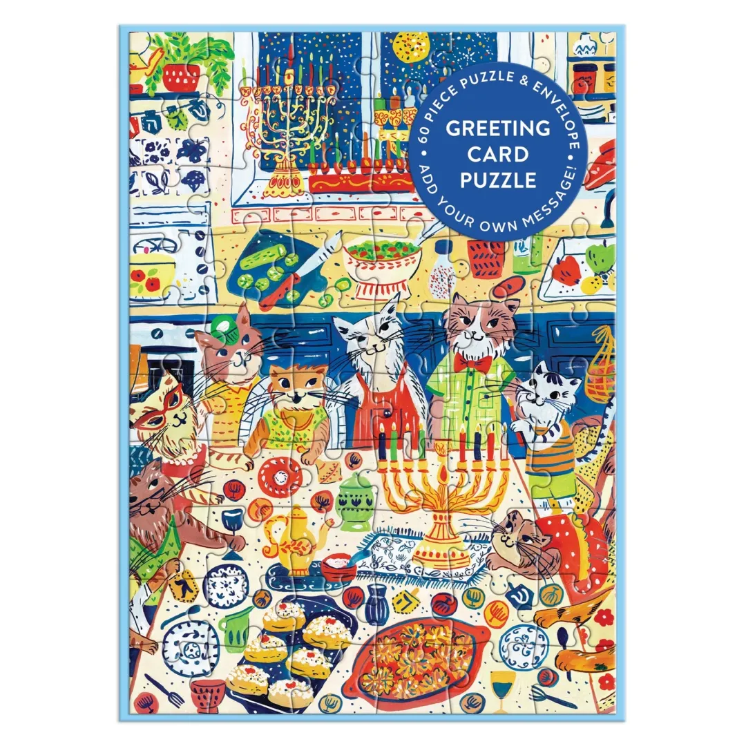 Galison Happy Hanukcats Greeting Card Puzzle