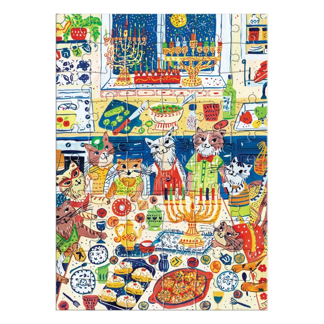 Galison Happy Hanukcats Greeting Card Puzzle