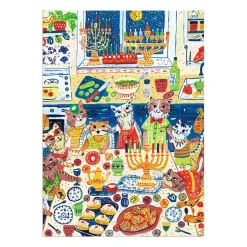 Galison Happy Hanukcats Greeting Card Puzzle
