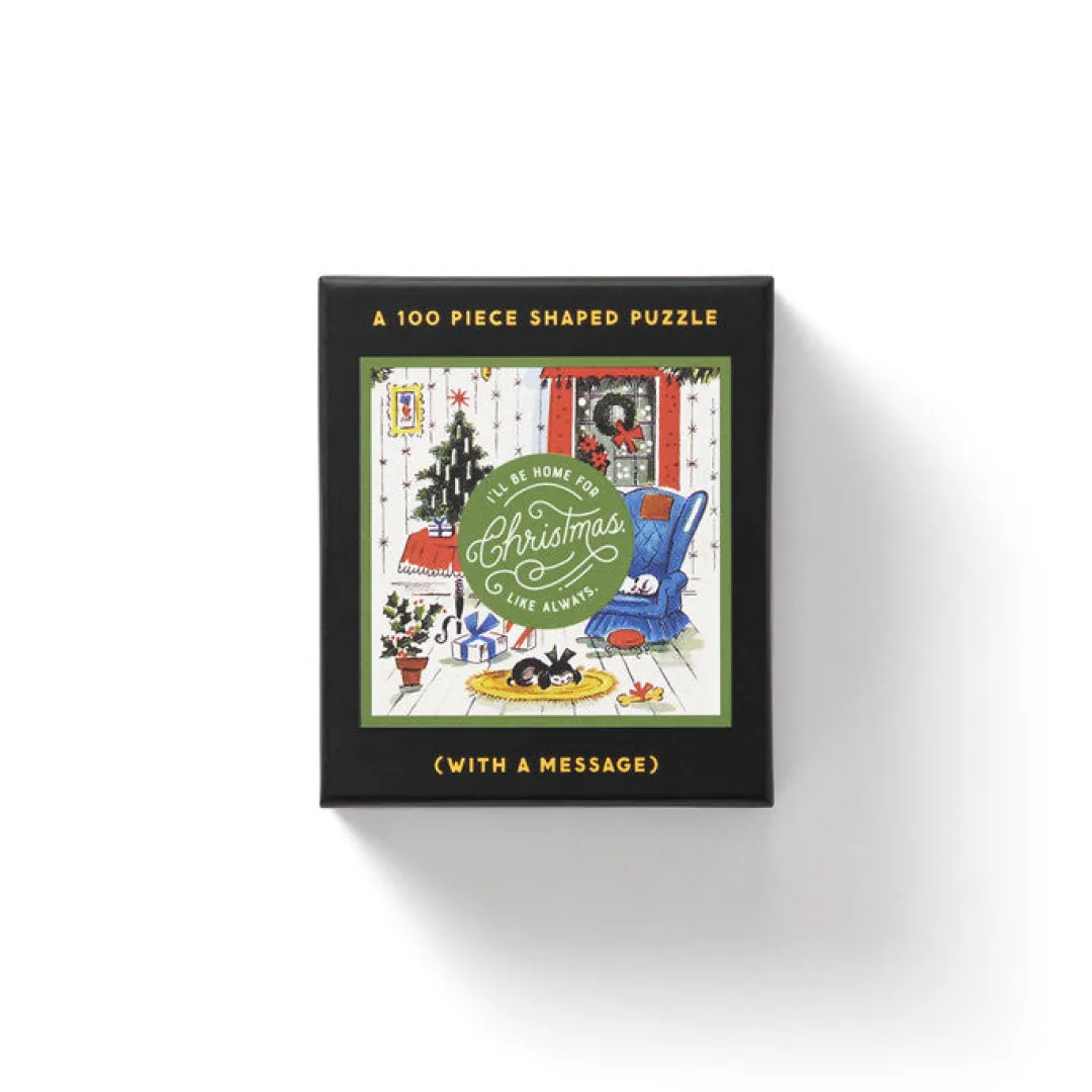 Galison Home For Christmas 100 Piece Mini Shaped Puzzle