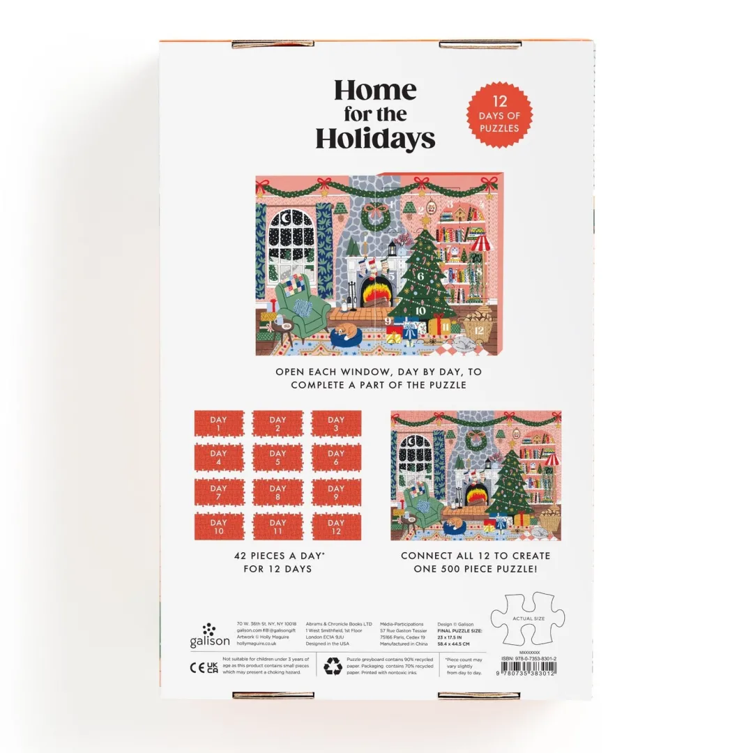 Galison Home for the Holidays 500 Piece Advent Puzzle Calendar