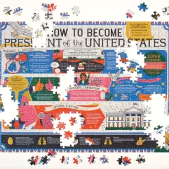Galison How to Become President of the United States Double-Sided 500 Piece Jigsaw Puzzle
