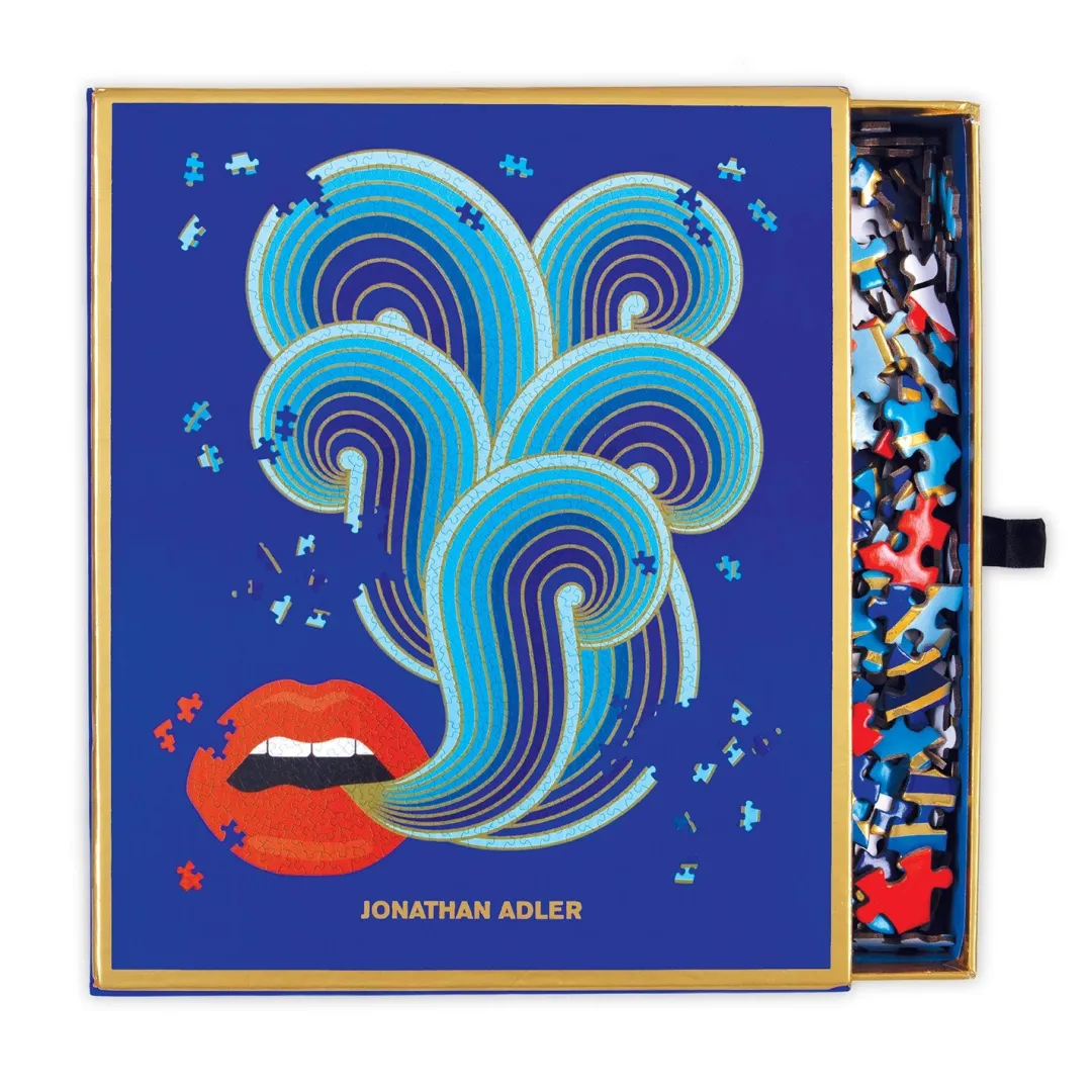 Galison Jonathan Adler 750 Piece Lips Shaped Jigsaw Puzzle