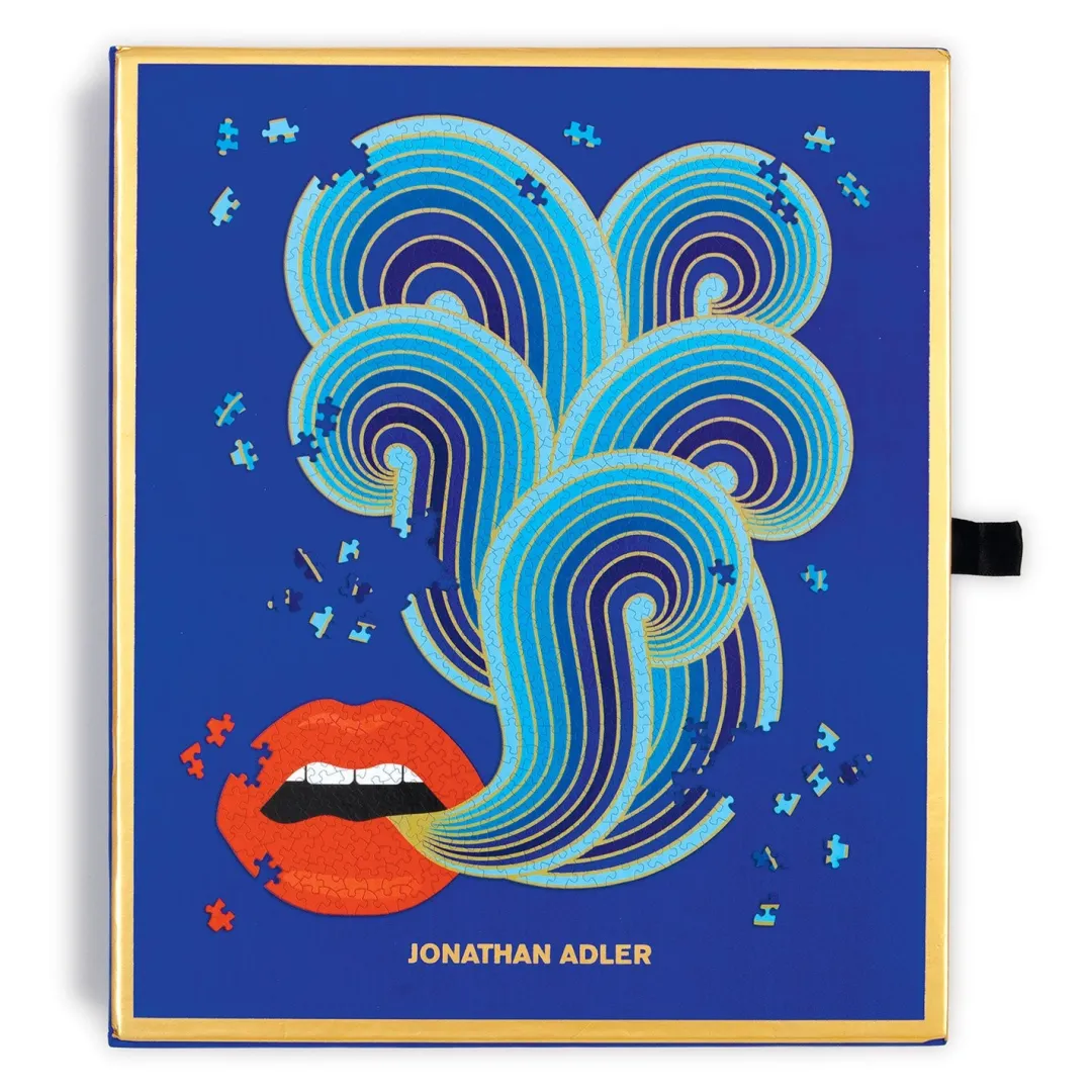 Galison Jonathan Adler 750 Piece Lips Shaped Jigsaw Puzzle