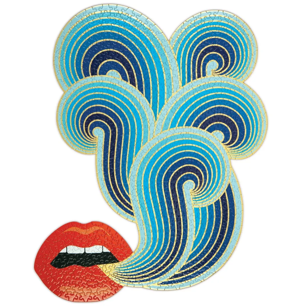Galison Jonathan Adler 750 Piece Lips Shaped Jigsaw Puzzle