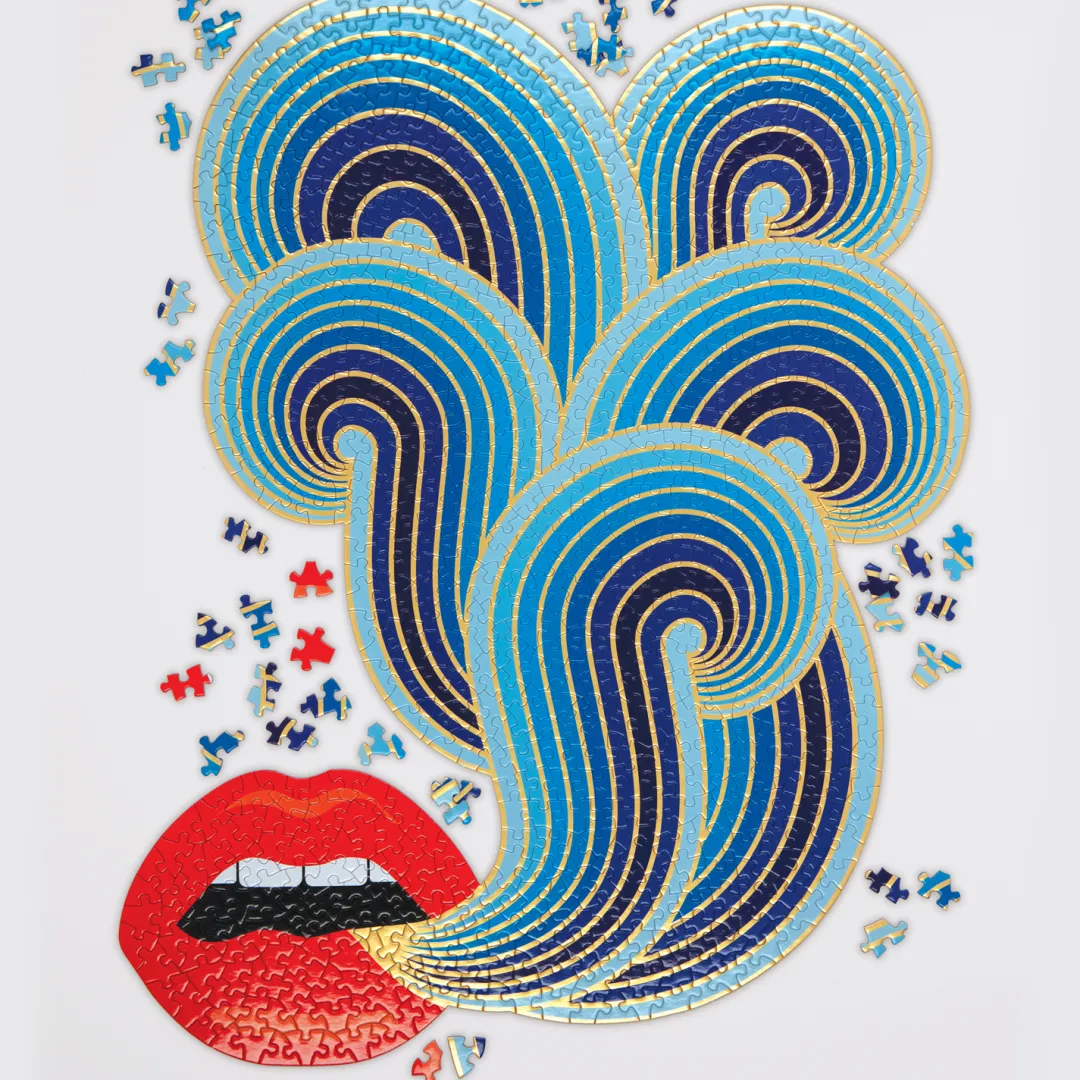 Galison Jonathan Adler 750 Piece Lips Shaped Jigsaw Puzzle