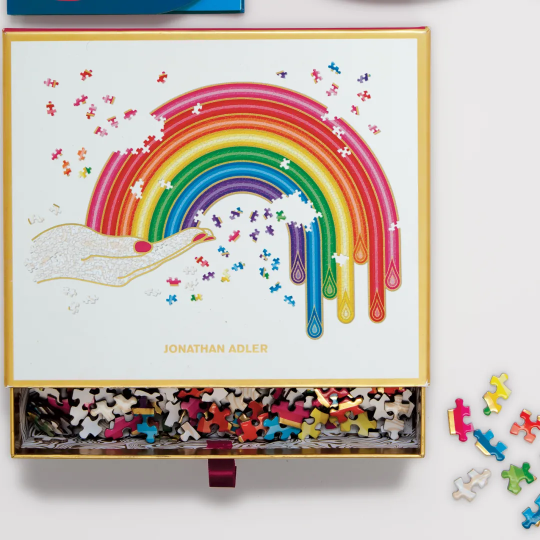 Galison Jonathan Adler Rainbow Hand 750 Piece Shaped Jigsaw Puzzle