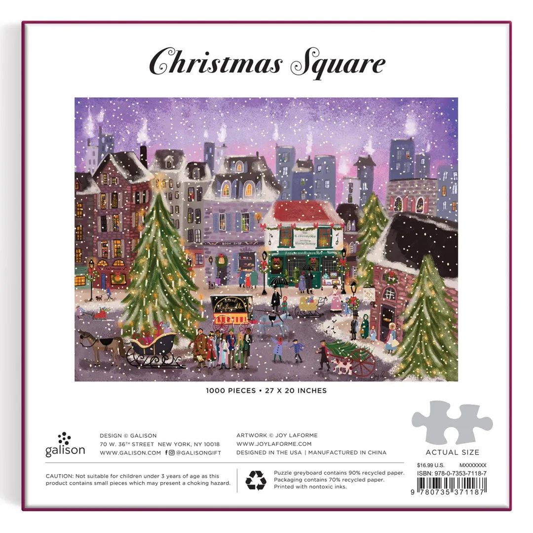 Galison Joy Laforme Christmas Square 1000 Piece Puzzle