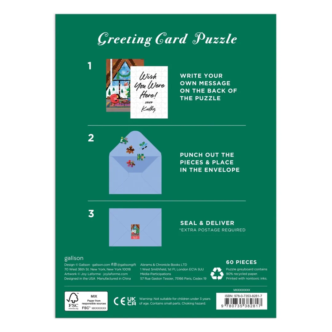 Galison Joy Laforme Cozy Cabin Greeting Card Puzzle