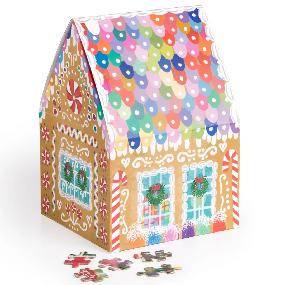 Galison Joy Laforme Gingerbread Cottage 500 Piece Puzzle In A House