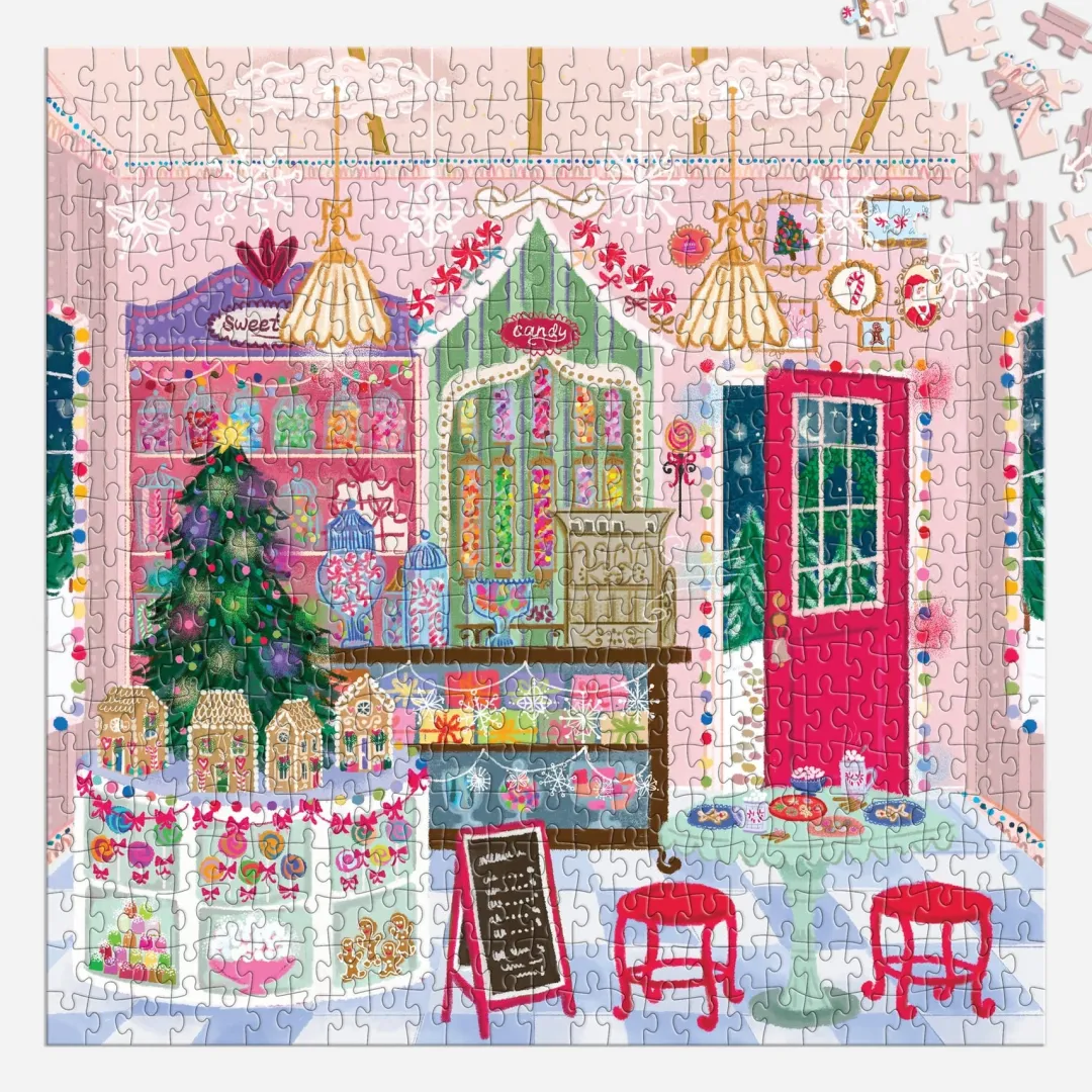 Galison Joy Laforme Gingerbread Cottage 500 Piece Puzzle In A House