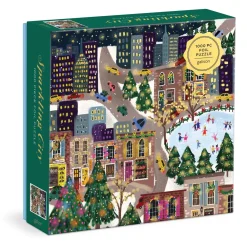 Galison Joy Laforme Sparkling City 1000 Piece Foil Puzzle In a Square Box