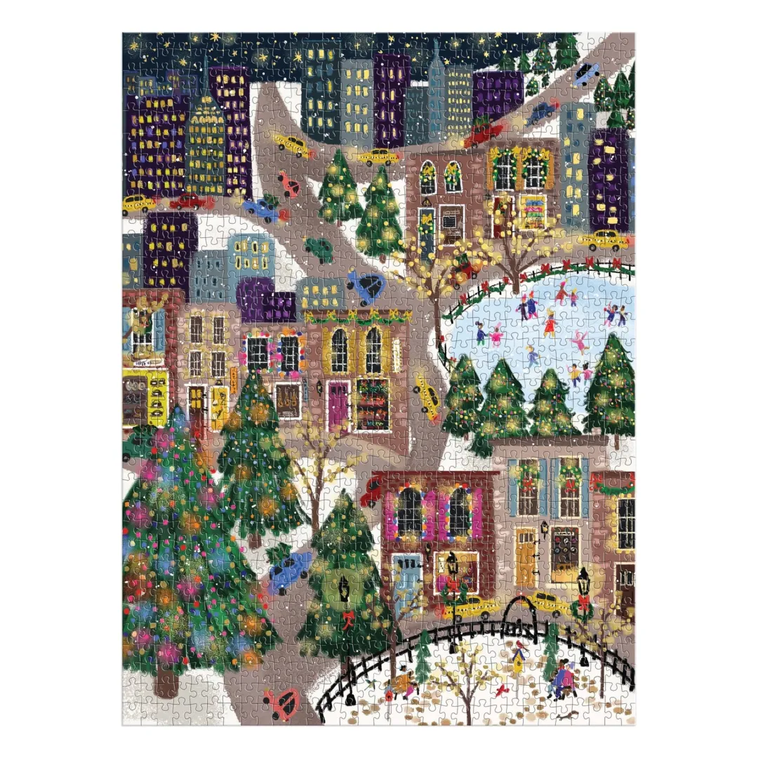 Galison Joy Laforme Sparkling City 1000 Piece Foil Puzzle In a Square Box
