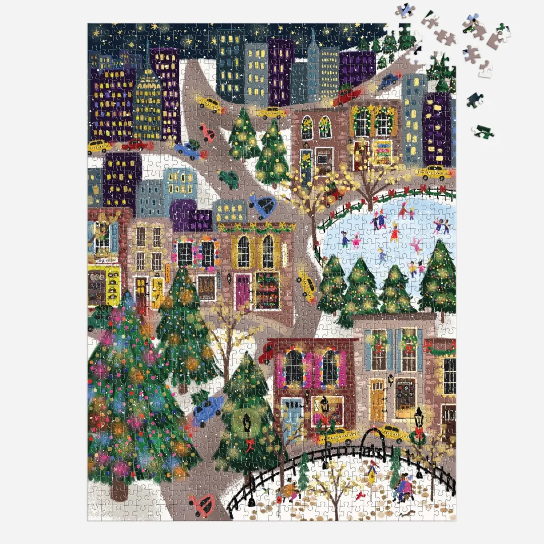 Galison Joy Laforme Sparkling City 1000 Piece Foil Puzzle In a Square Box