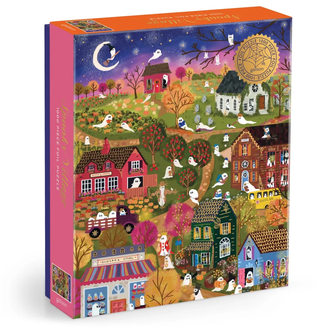Galison Joy Laforme Spooky Village 1000 Piece Foil Puzzle