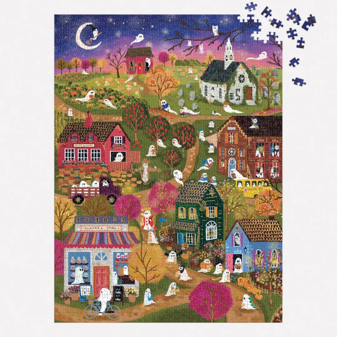 Galison Joy Laforme Spooky Village 1000 Piece Foil Puzzle