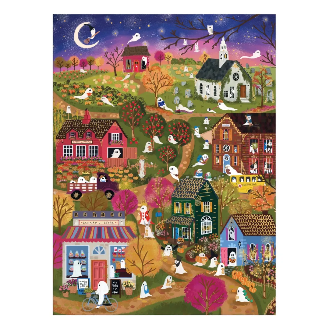 Galison Joy Laforme Spooky Village 1000 Piece Foil Puzzle