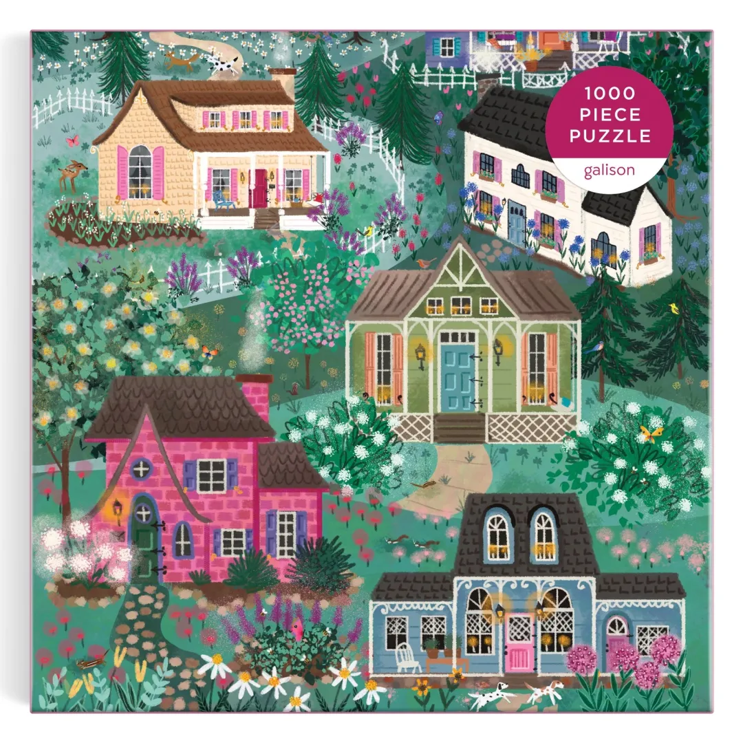 Galison Joy Laforme The Cottage Hills 1000 Piece Puzzle in a Square Box