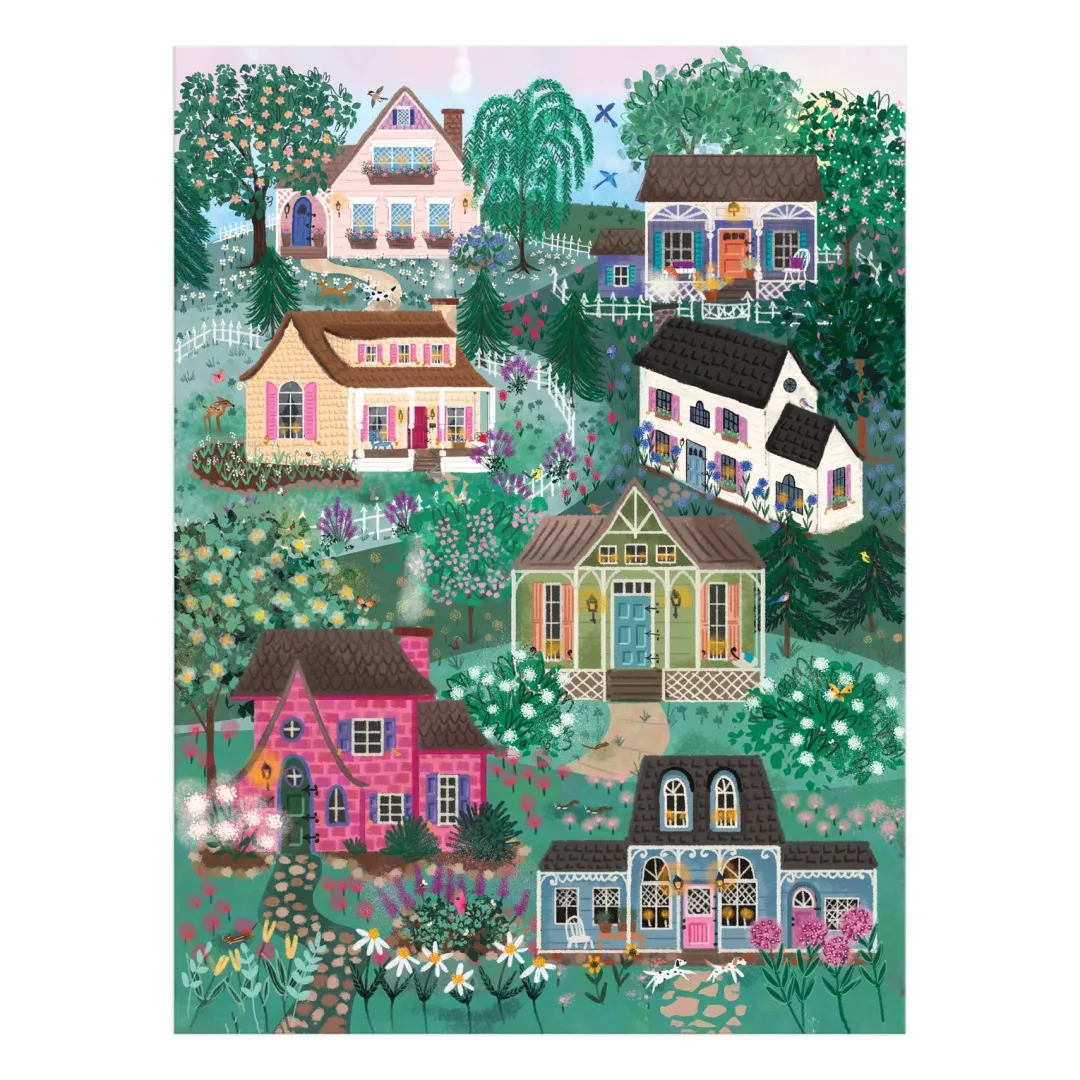 Galison Joy Laforme The Cottage Hills 1000 Piece Puzzle in a Square Box