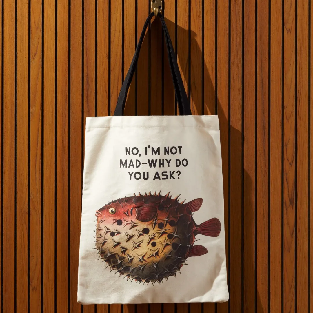 Galison Judgy Fish Canvas Tote