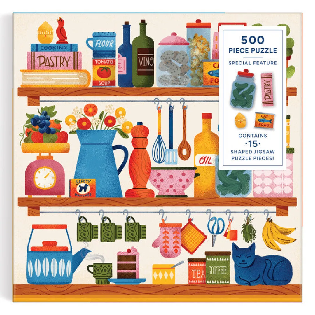 Galison Kitchen Essentials 500 Piece Puzzle with Shaped Pieces