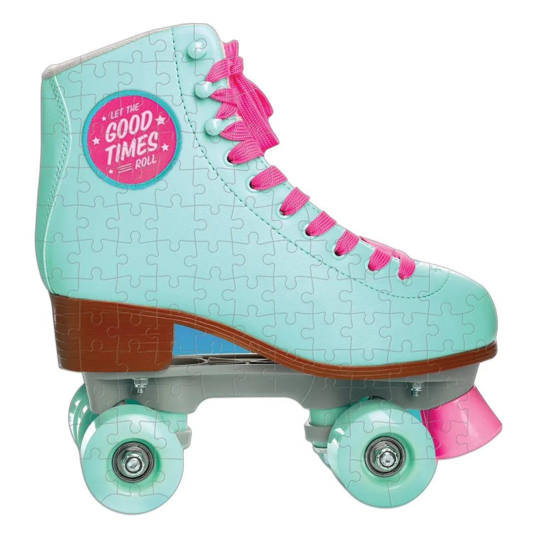 Galison Let The Good Times Roll Roller Skate 100 Piece Mini Shaped Jigsaw Puzzle