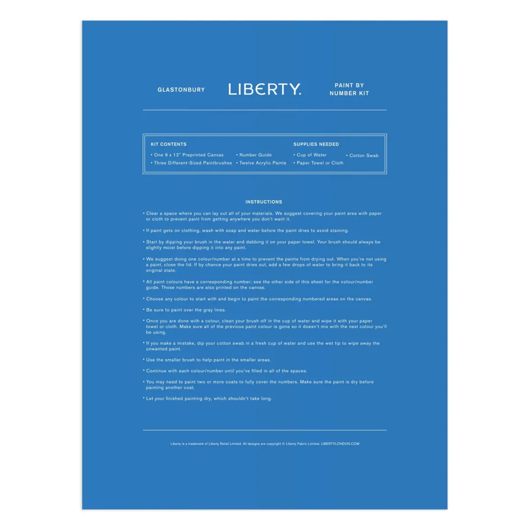 Galison Liberty 9 x 12 Paint by Number Kit Glastonbury