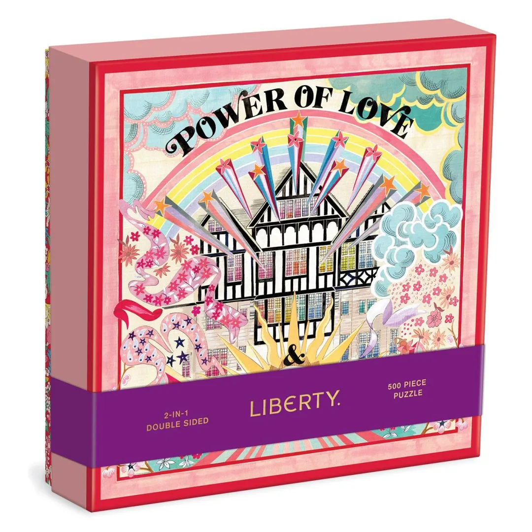 Galison Liberty Power of Love 500 Piece Double Sided Jigsaw Puzzle with Shaped Pieces