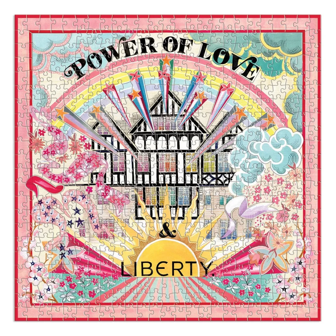 Galison Liberty Power of Love 500 Piece Double Sided Jigsaw Puzzle with Shaped Pieces