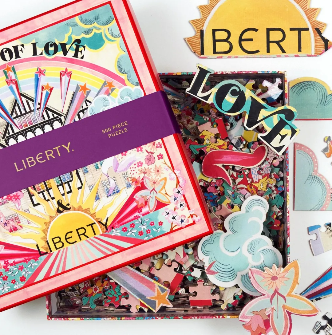 Galison Liberty Power of Love 500 Piece Double Sided Jigsaw Puzzle with Shaped Pieces