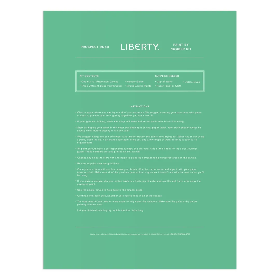 Galison Liberty Prospect Road 9 x 12 Paint by Number Kit