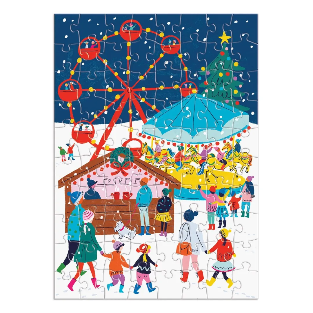 Galison Louise Cunningham Merry and Bright 12 Days of Christmas Advent Puzzle Calendar