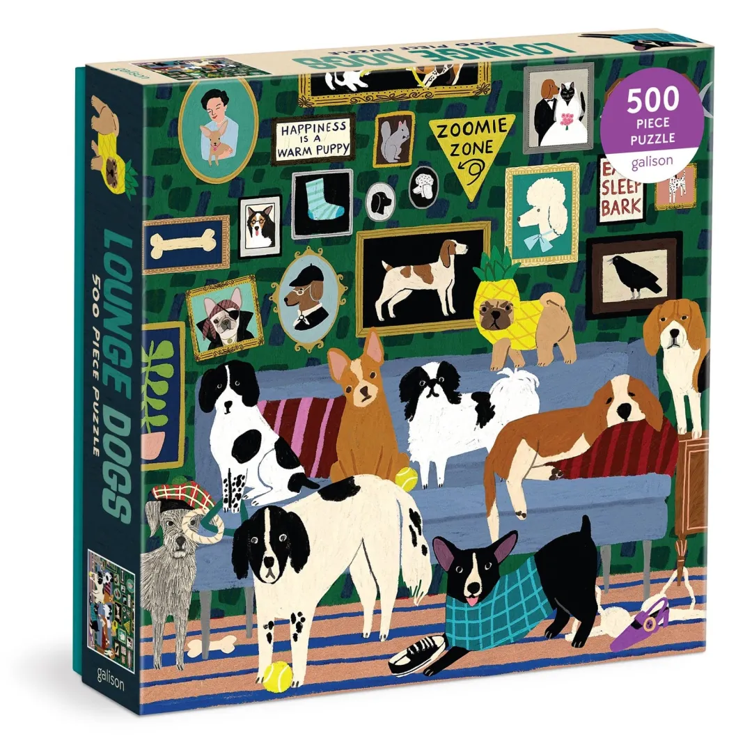 Galison Lounge Dogs 500 Piece Puzzle