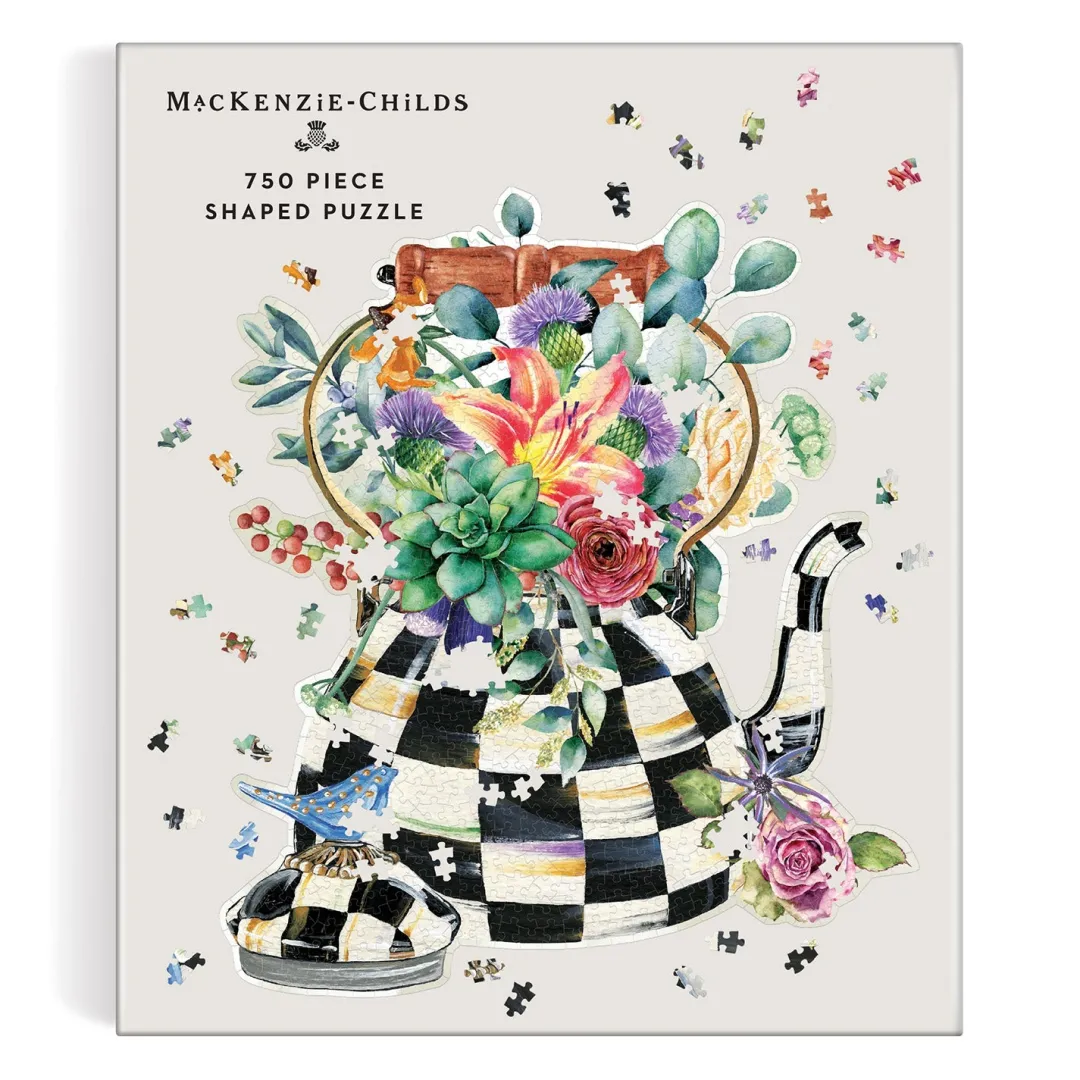 Galison MacKenzie-Childs Blooming Kettle 750 Piece Shaped Puzzle