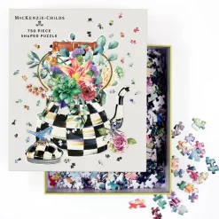 Galison MacKenzie-Childs Blooming Kettle 750 Piece Shaped Puzzle